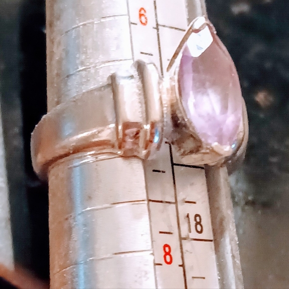 Vintage Sterling Silver 9.25 Purple Amethyst Gemstone size 7 Ring - Picture 3 of 8